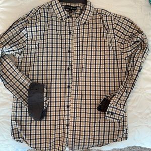 Men’s large button down blue/beige